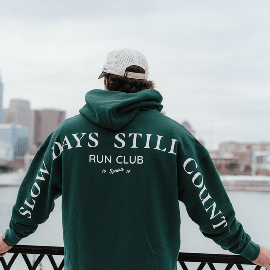 Run Club Oversized Hoodie - Slow Days Still Count - Green