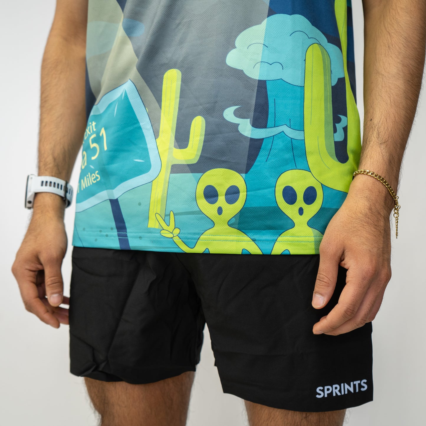 Mens Running Tank - Uninvited Alien Antics