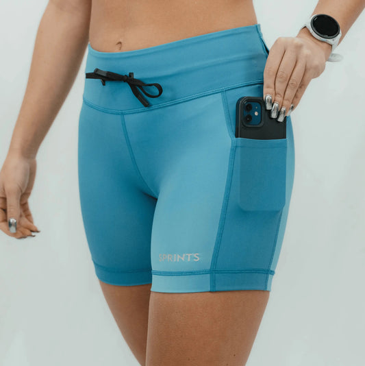 Womens Flexion 5" Compression Short - Blue Flame Crush