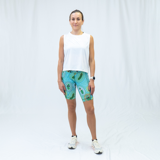 Womens Flexion 8" Compression Short - Pickle Power