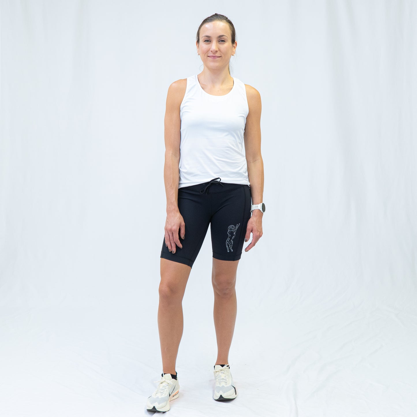 Womens Flexion 8" Compression Short - Stealth Black