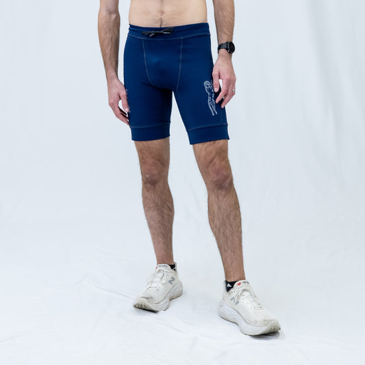 Mens Flexion 8" Compression Short - Stealth Navy