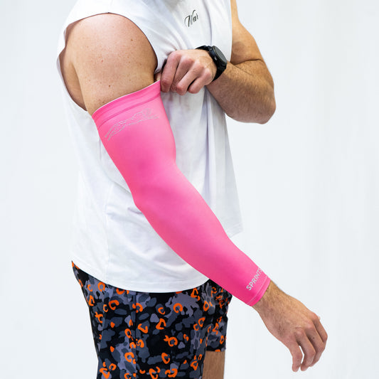 Compression Arm Sleeves - Neon Pink Flash Reflective (Unisex)