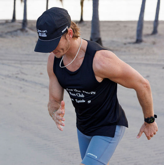 Mens Core Zero Running Tank - Here For The Beers Run Club Black