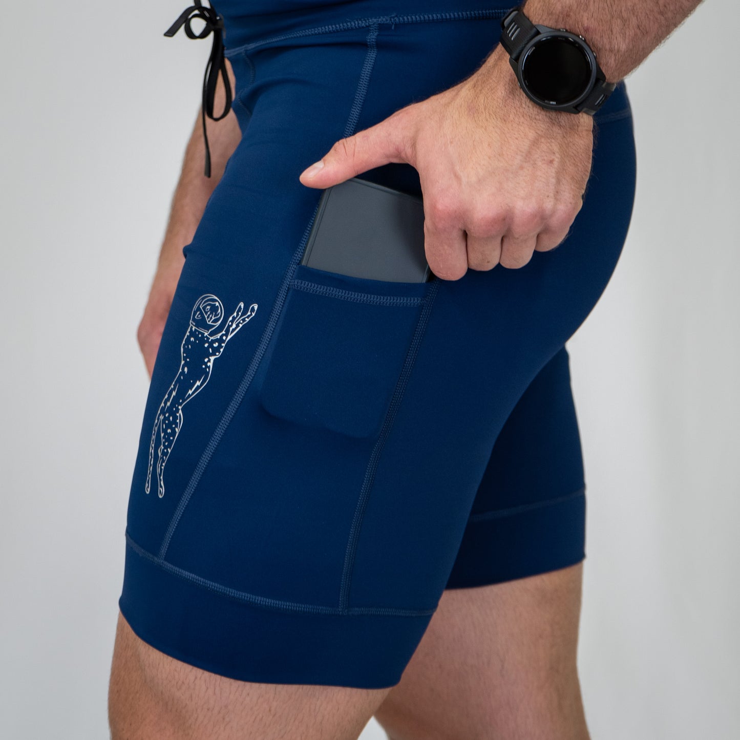 Mens Flexion 8" Compression Short - Stealth Navy