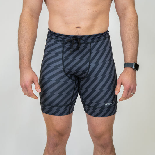 Mens Flexion 8" Compression Short - Velocity Blitz Black