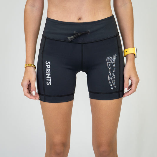 Womens Flexion 5" Compression Short - Stealth Black