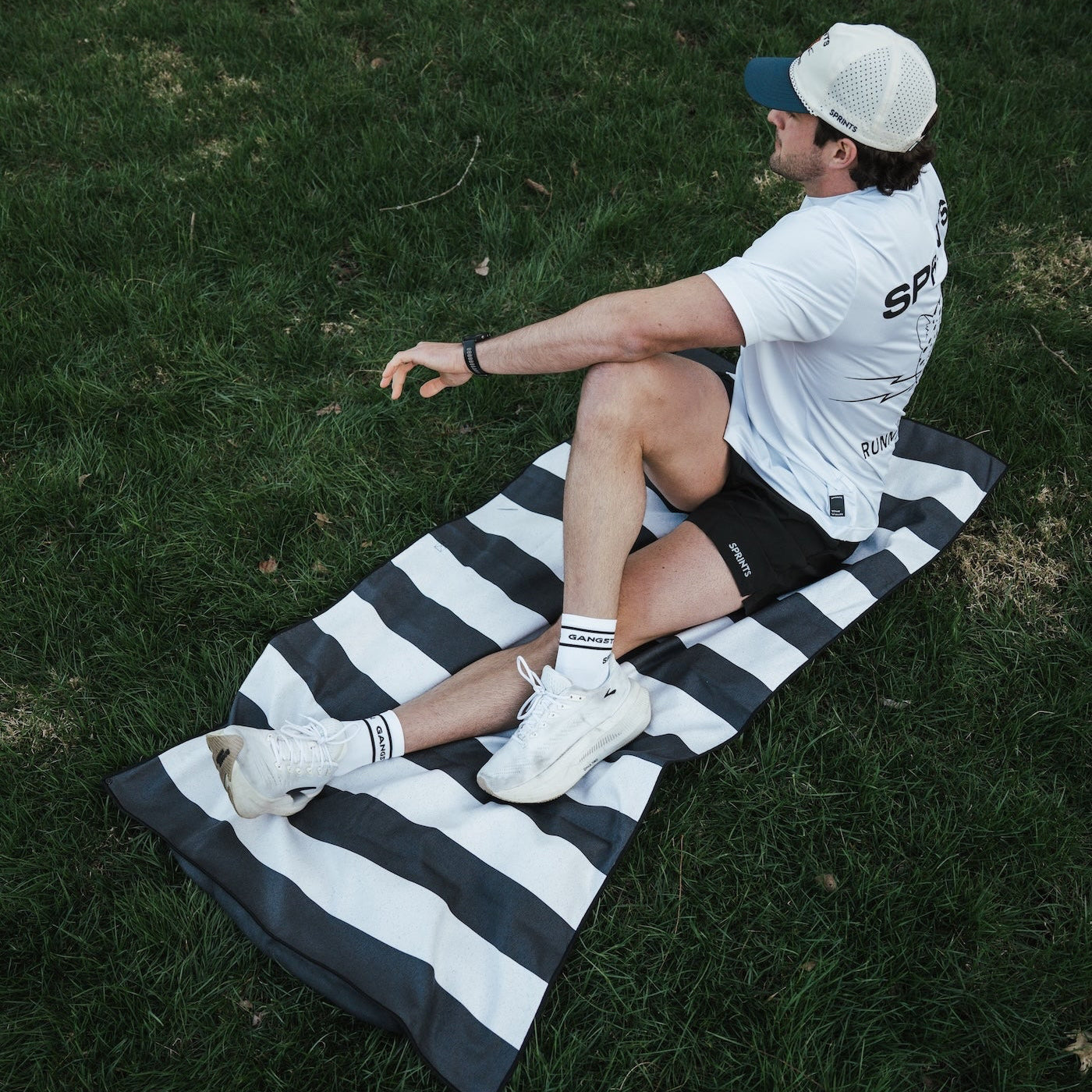 Midnight Boardwalk Stripe Car Seat Cover Towel