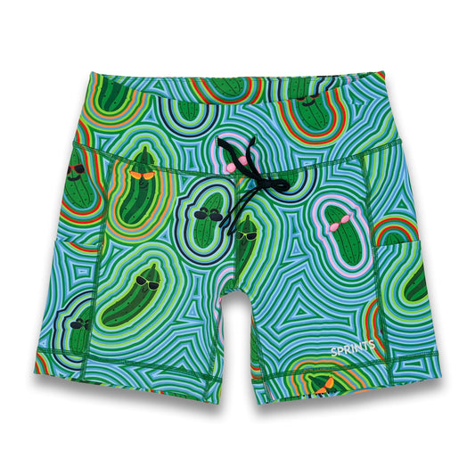 Womens Flexion 5" Compression Short - Pickle Power