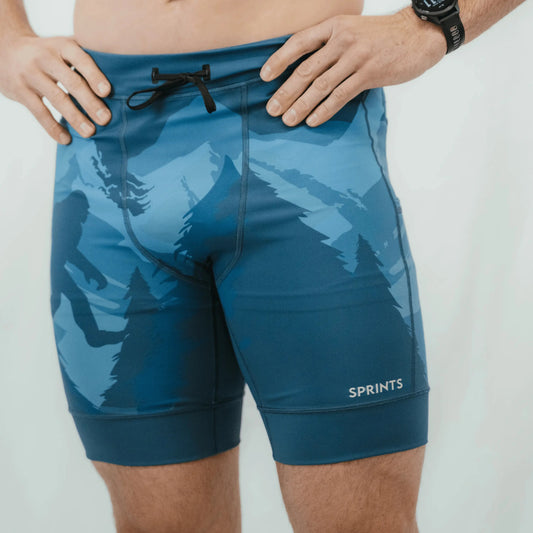 Mens Flexion 8" Compression Short - Sasquatch Habitat