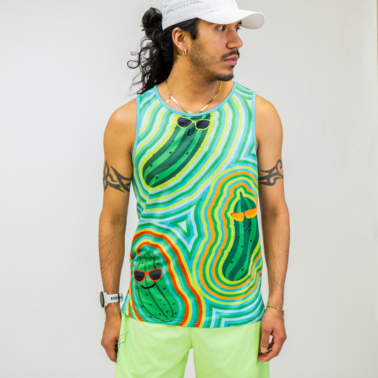 Mens Running Tank - Pickle Power