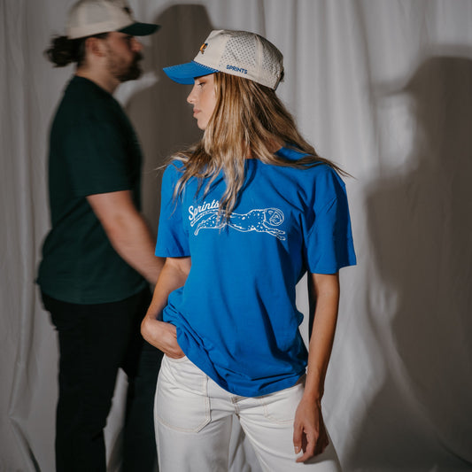 Victory Sprints Luxe Suprima Cotton Tee - Blue (Unisex)