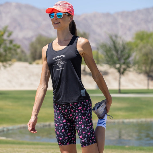 Womens Flexion 8" Compression Short - Find the Fauxmingo Black