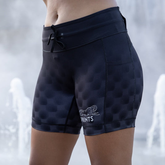 Womens Flexion 5" Compression Short - Gridlock Grandstand Midnight