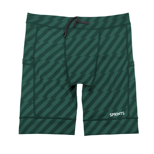 Mens Flexion 8" Compression Short - Velocity Blitz Green