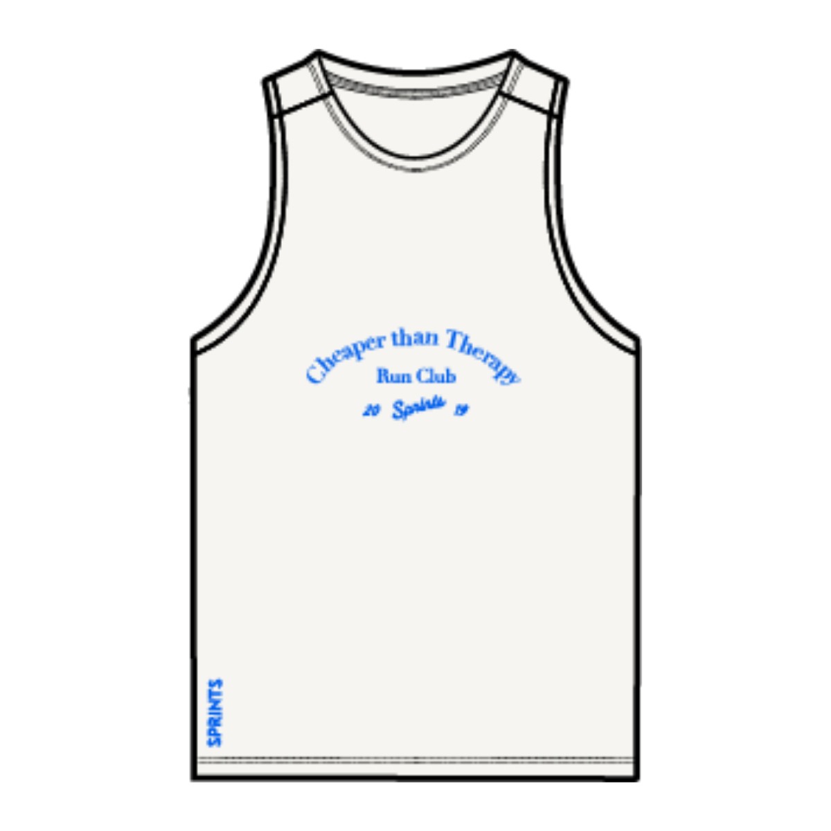 Mens Core Zero Running Tank - Cheaper Than Therapy Run Club White