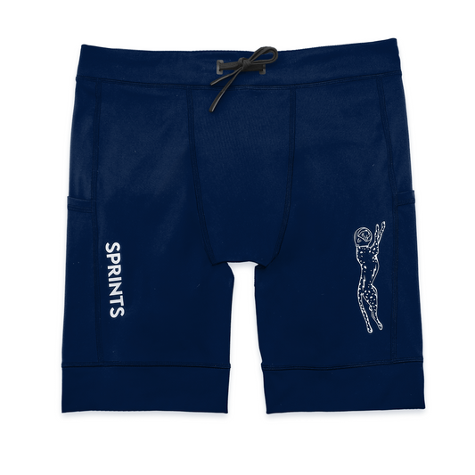 Mens Flexion 8" Compression Short - Stealth Navy