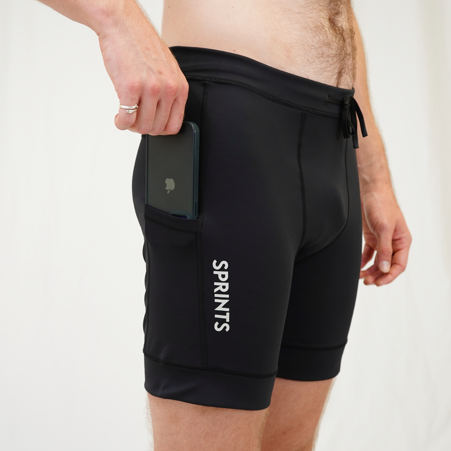 Mens Flexion 8" Compression Short - Stealth Black