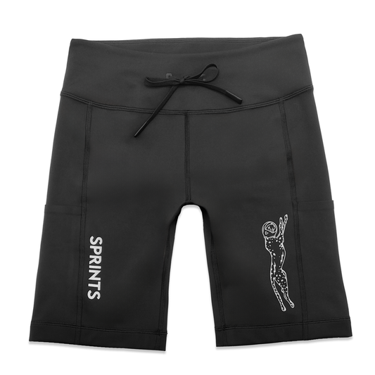 Womens Flexion 8" Compression Short - Stealth Black