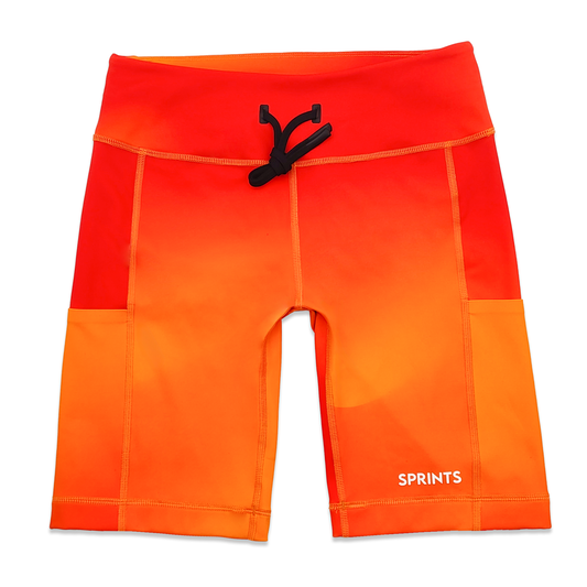 Womens Flexion 8" Compression Short - Orange Crush