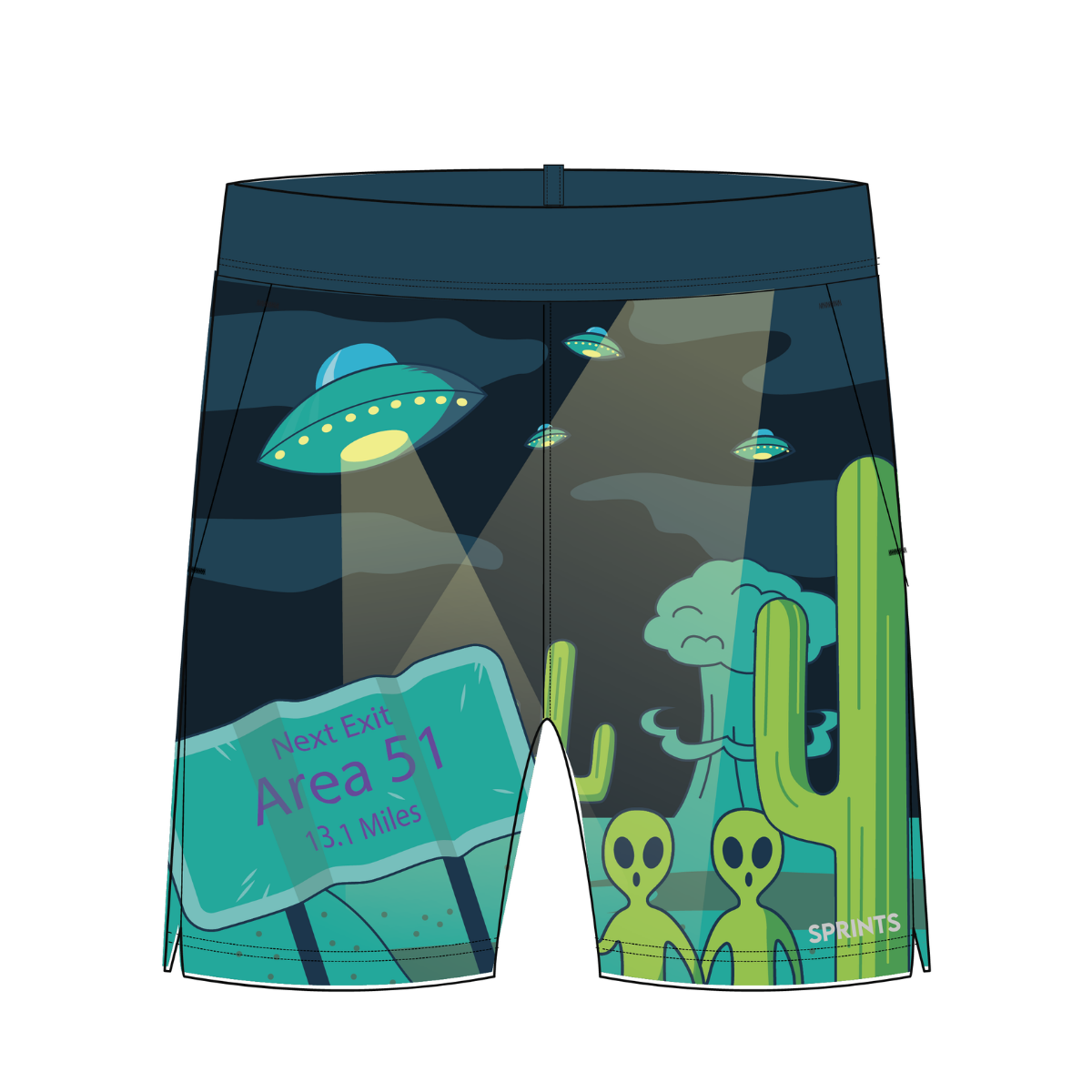 Mens Avigate 5" Fusion Short - Uninvited Alien Antics