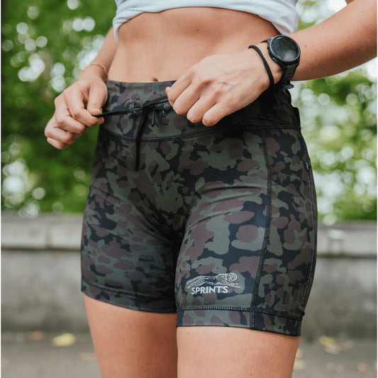 Womens Flexion 5" Compression Short - The Range Camo