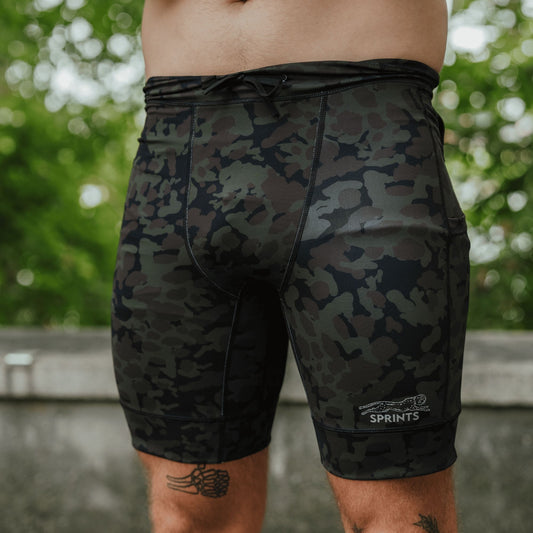 Mens Flexion 8" Half Tights - The Range Camo