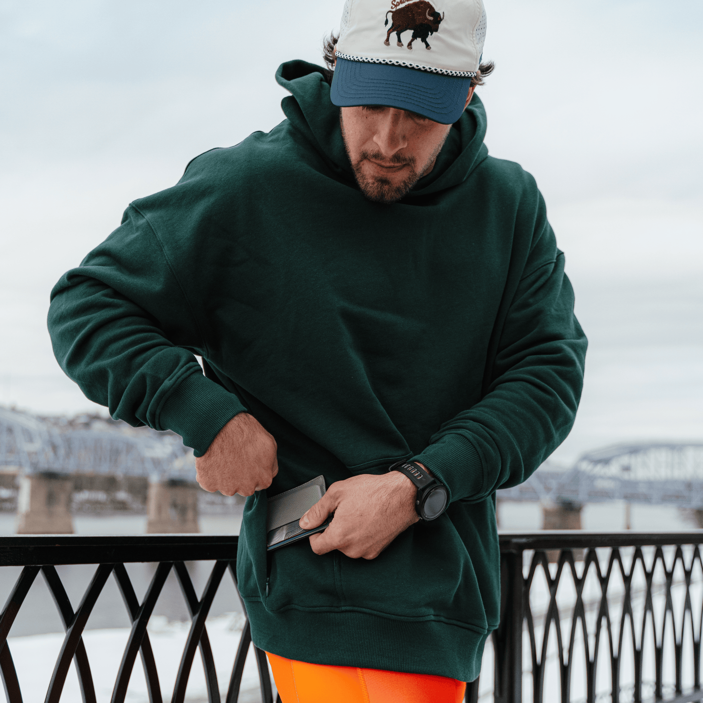 Run Club Oversized Hoodie - Slow Days Still Count - Green