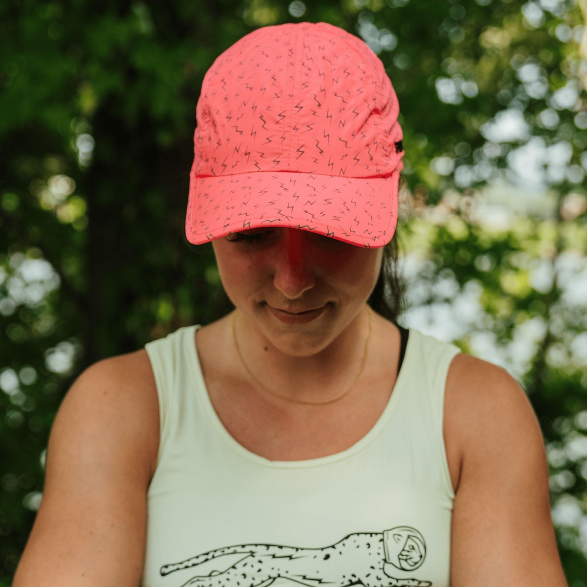 Ponytail Hat - Neon Flash Pink