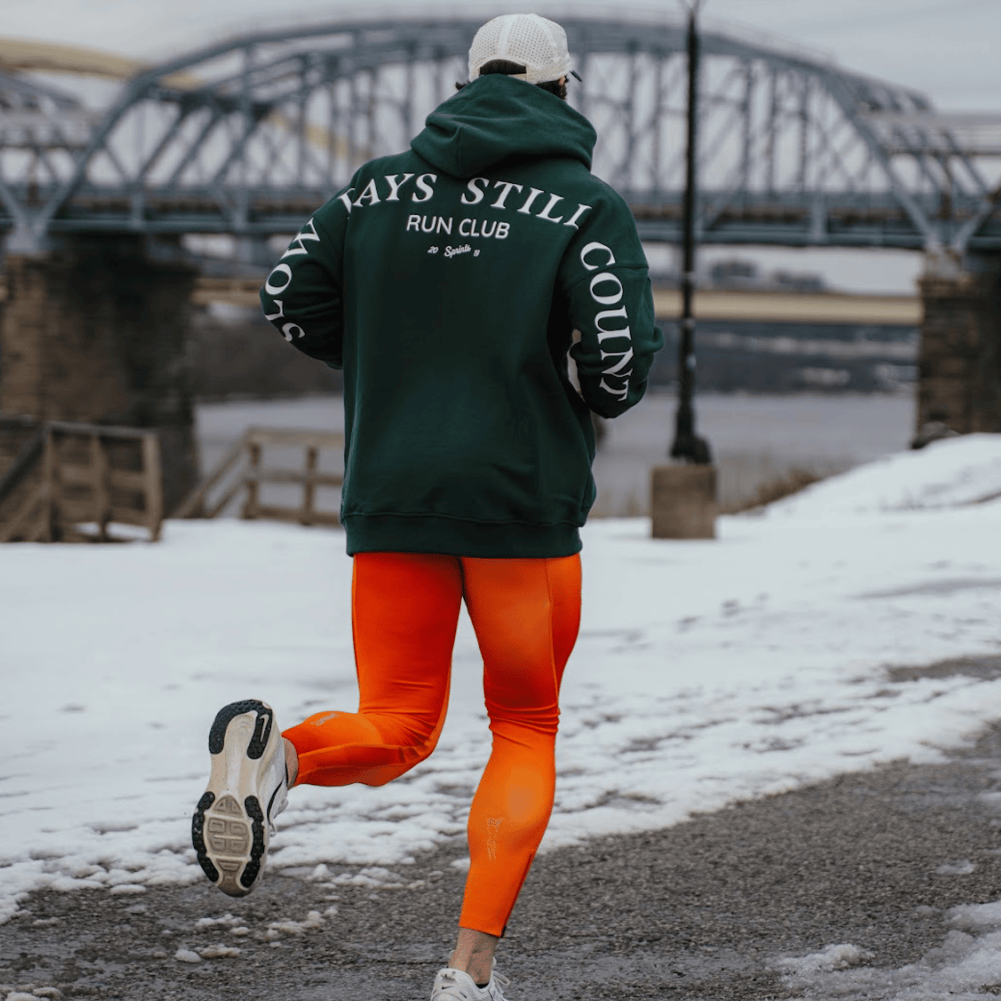 Run Club Oversized Hoodie - Slow Days Still Count - Green