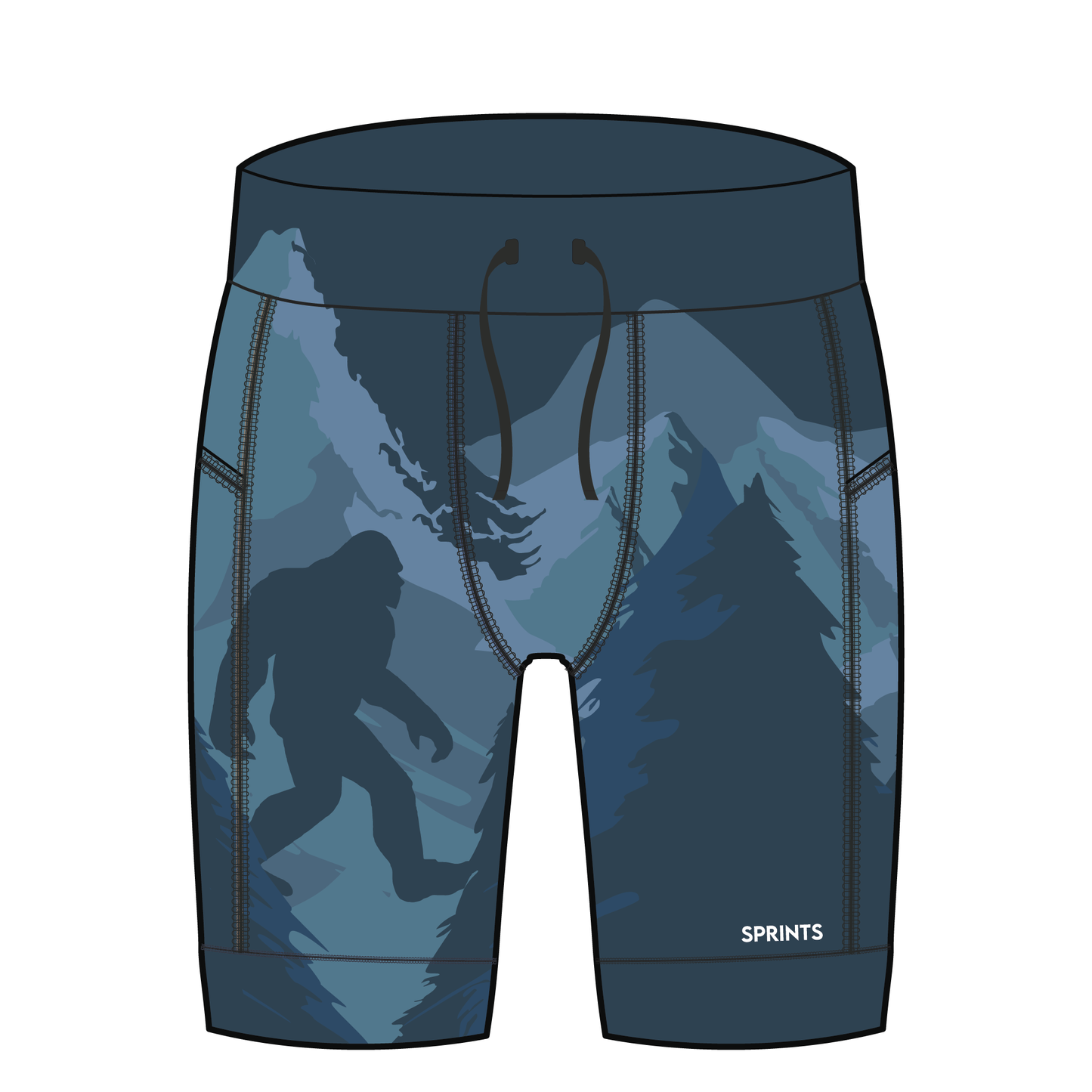 Mens Flexion 8" Compression Short - Sasquatch Habitat