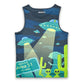 Mens Running Tank - Uninvited Alien Antics