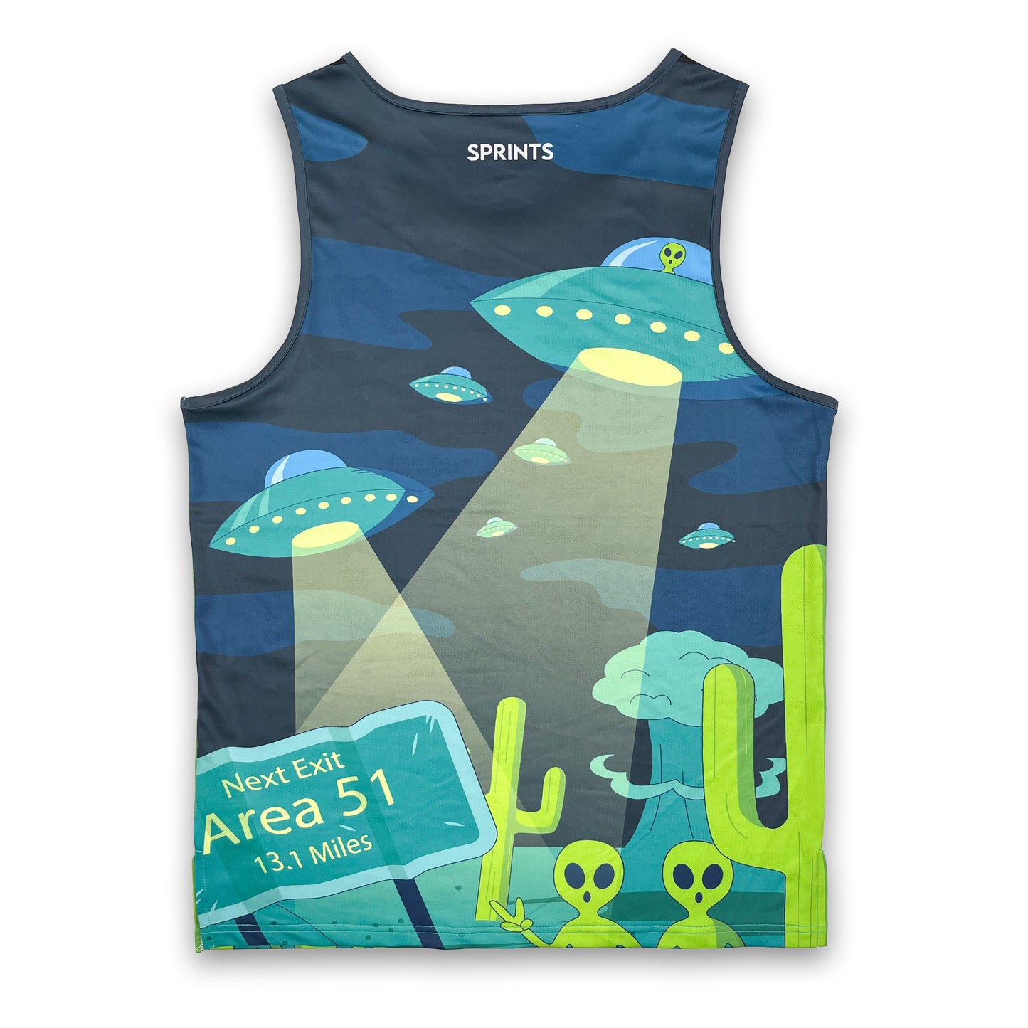 Mens Running Tank - Uninvited Alien Antics