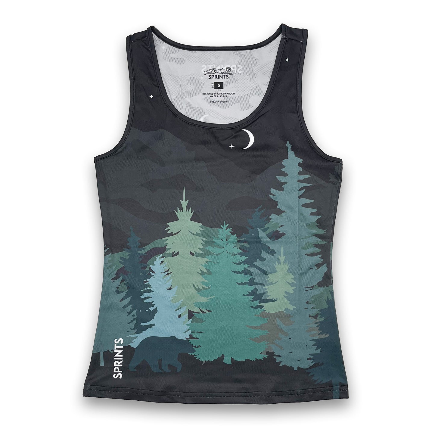 Womens Running Tank - Nightfall Grizzly