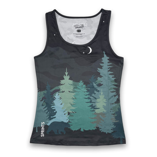 Womens Running Tank - Nightfall Grizzly