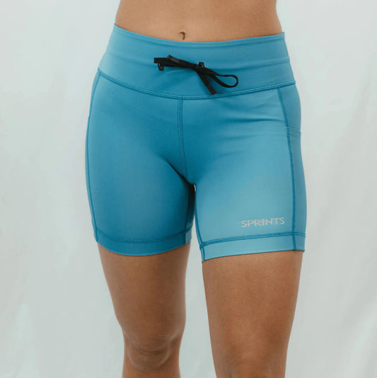 Womens Flexion 5" Compression Short - Blue Flame Crush