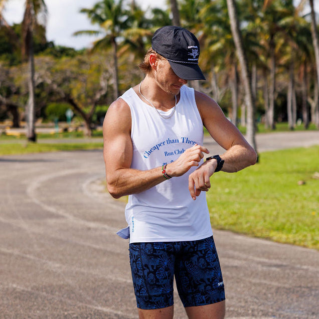 Mens Core Zero Running Tank - Cheaper Than Therapy Run Club White