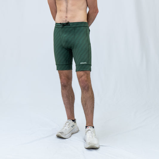 Mens Flexion 8" Compression Short - Velocity Blitz Green