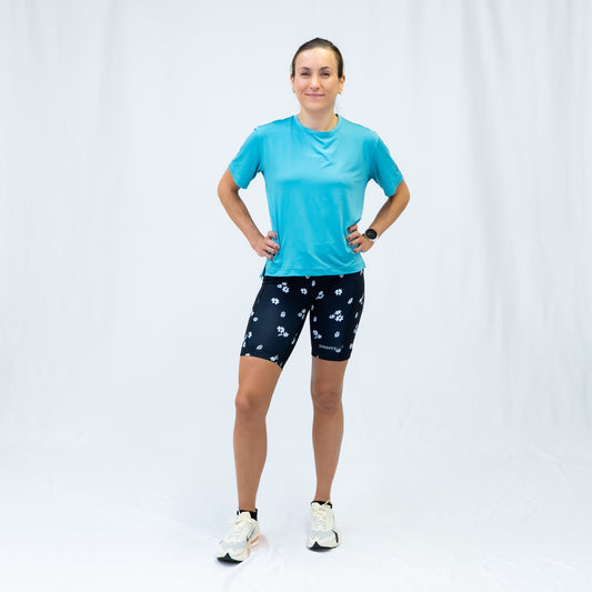 Womens Flexion 8" Compression Short - Florid Declamation