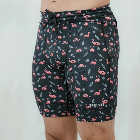 Mens Flexion 8" Compression Short - Find the Fauxmingo Black