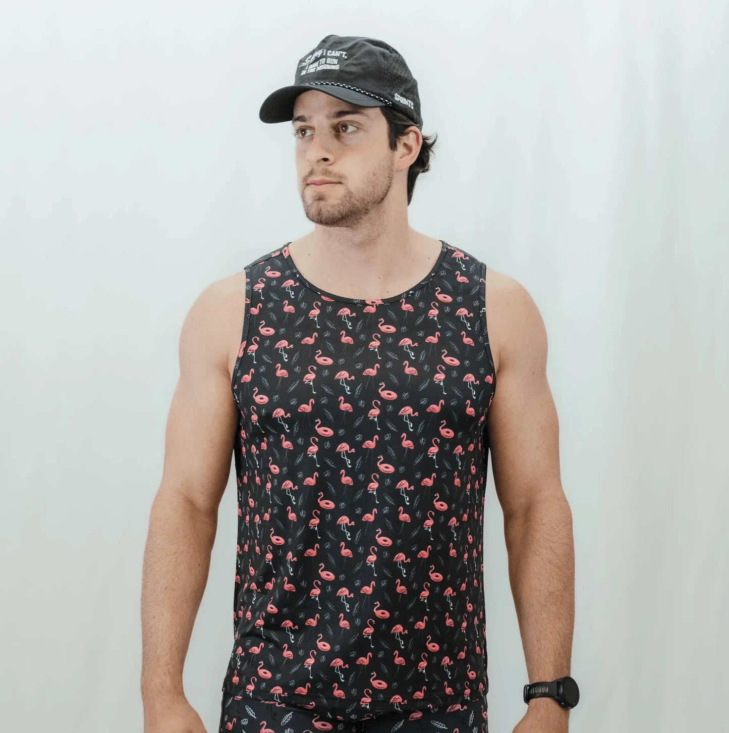 Mens Running Tank - Find the Fauxmingo Black