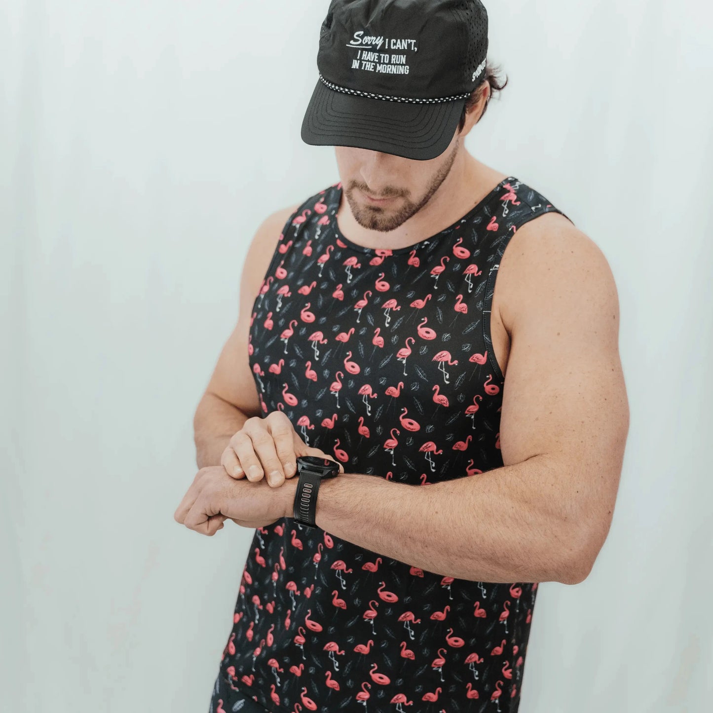 Mens Running Tank - Find the Fauxmingo Black