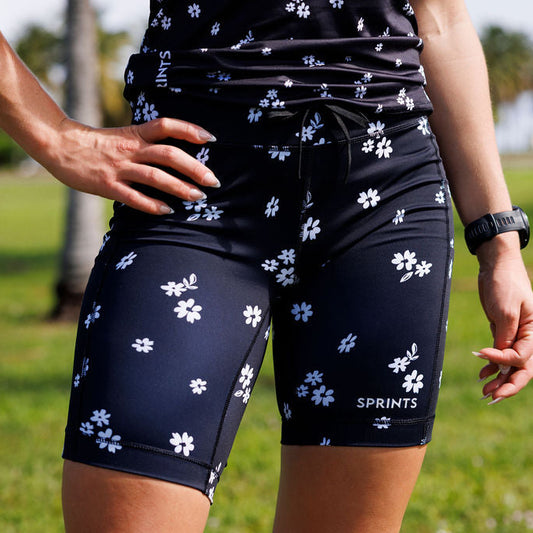 Womens Flexion 8" Compression Short - Florid Declamation