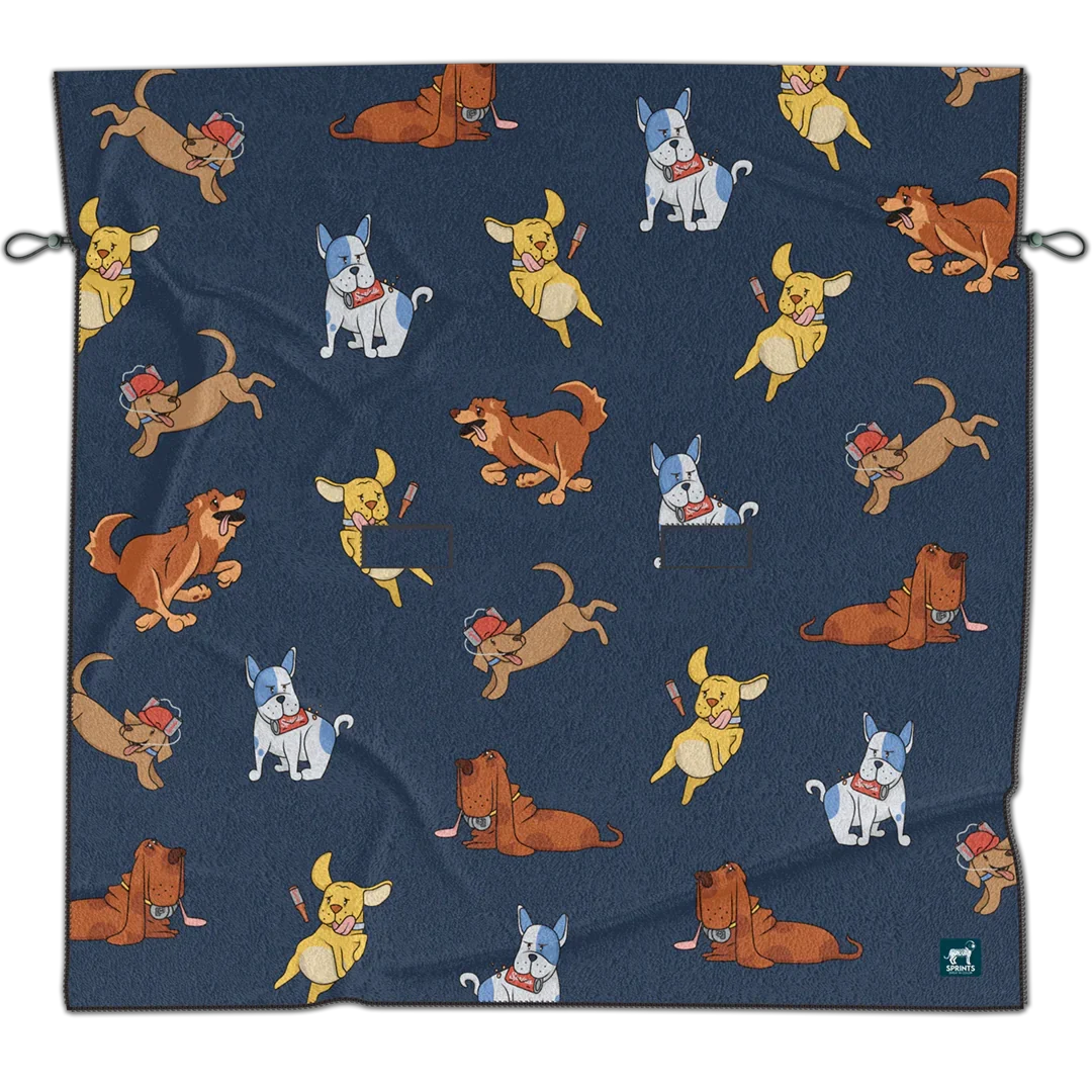 Hair of the Dog Blue Party Size Towel