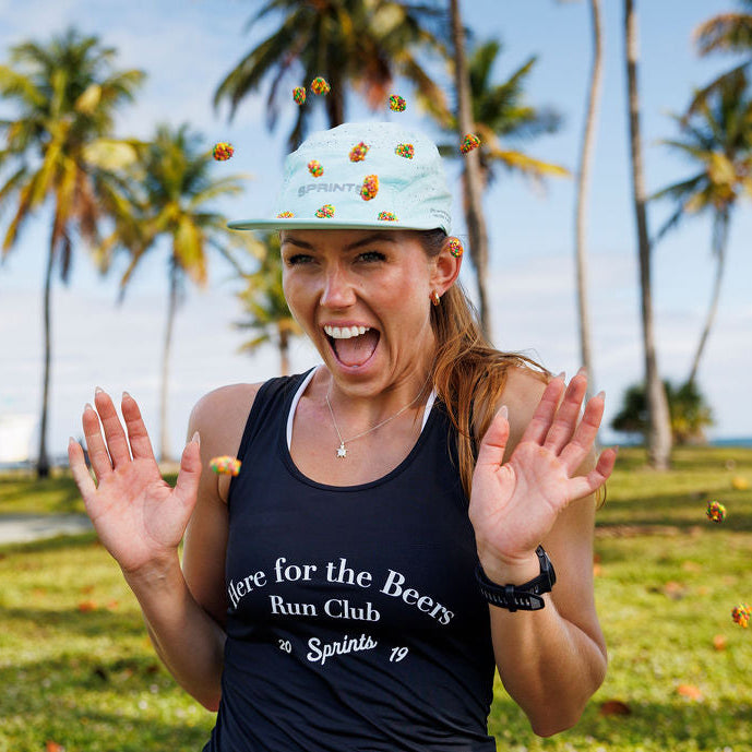 Womens Core Zero Running Tank - Here For The Beers Run Club Black