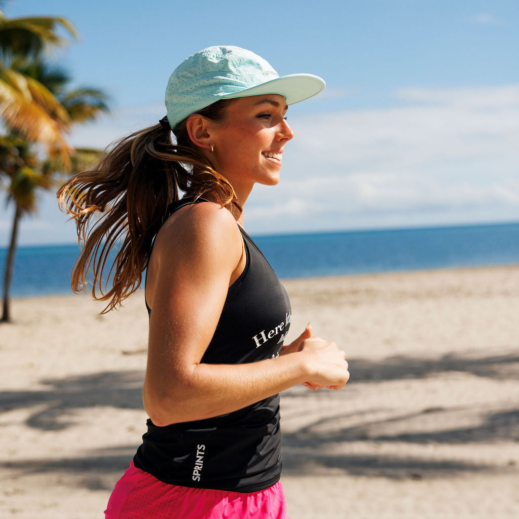 Womens Core Zero Running Tank - Here For The Beers Run Club Black