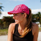 Jag Camo Fuchsia Ponytail Hat