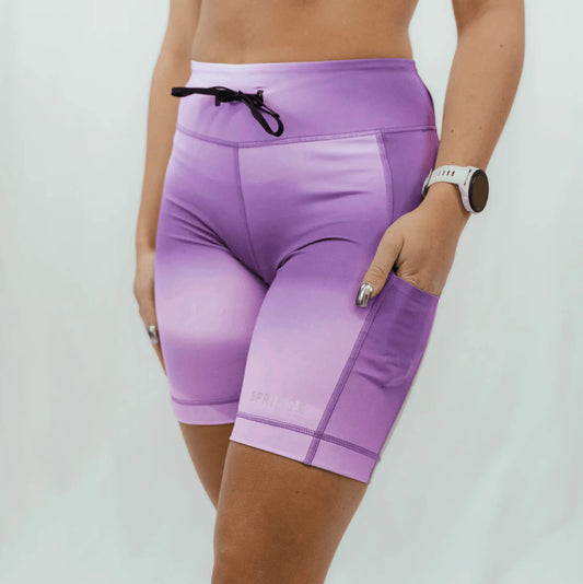 Womens Flexion 8" Compression Short - Lavender Crush