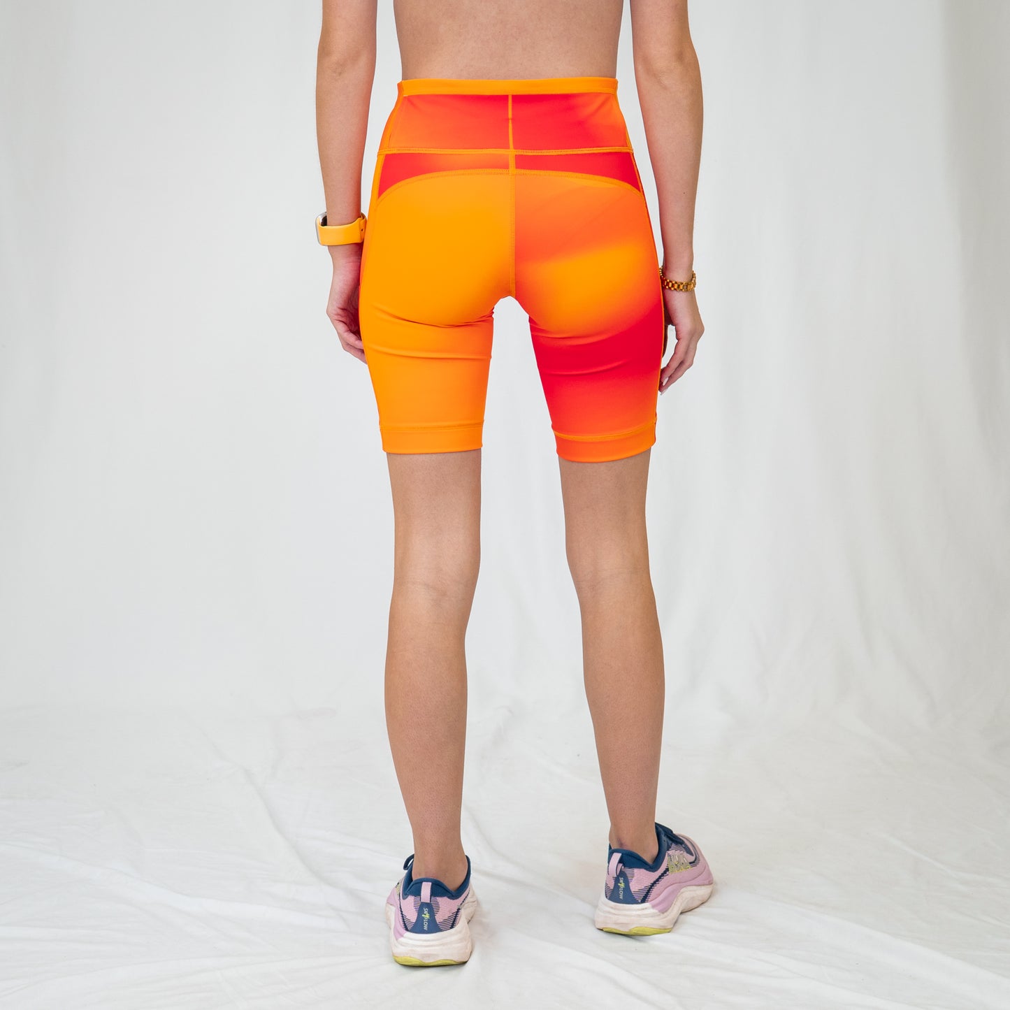 Womens Flexion 5" Compression Short - Orange Crush