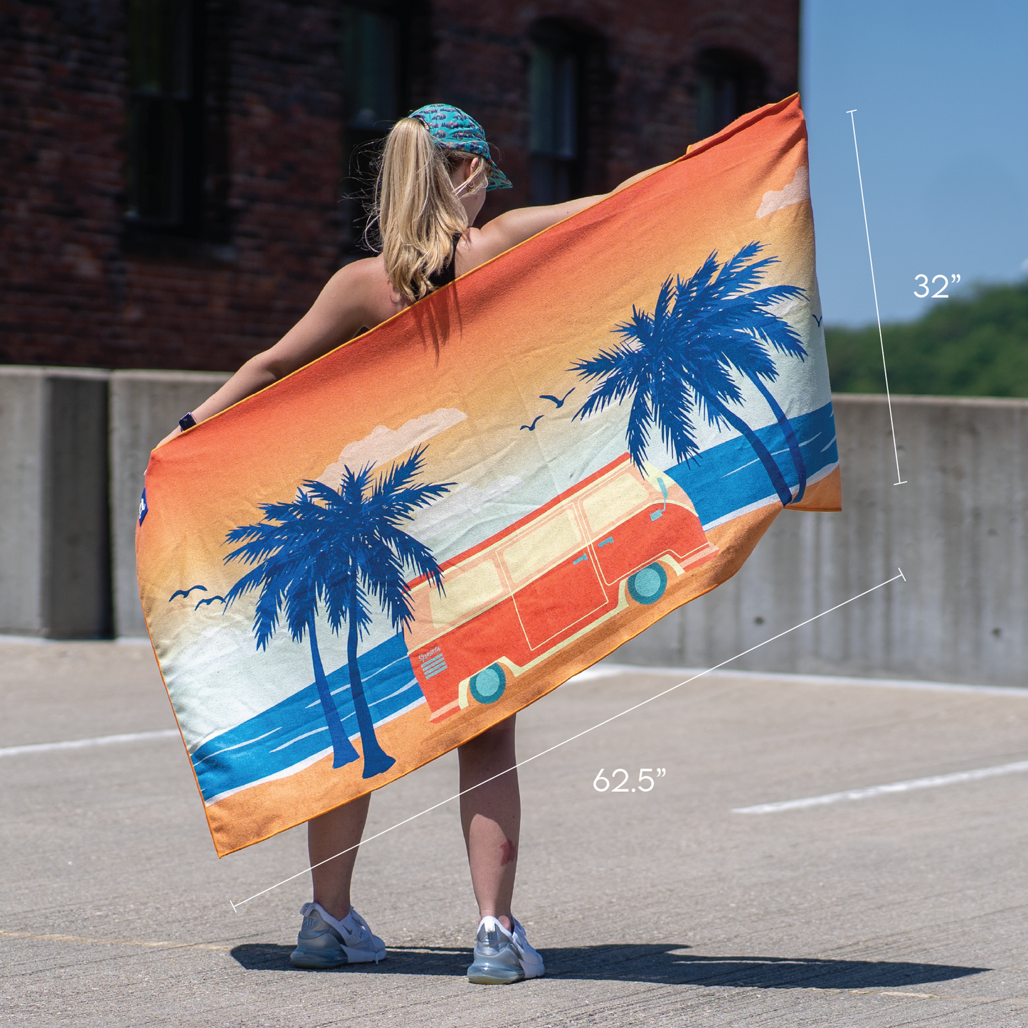 Retro Sunset Car Seat Cover Towel